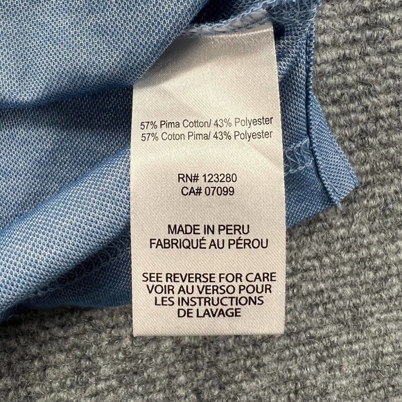 Travis Mathew Oceanside Heather Polo Shirt Mens M Blue Performance Short Sleeve - Picture 5 of 9